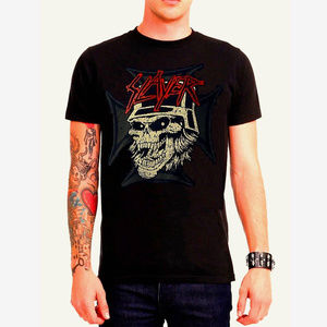 Slayer Iron Cross Skull thrash metal rock Official cotton T-Shirt L NWT